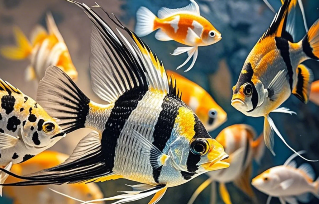 different colors of angelfish angel fish